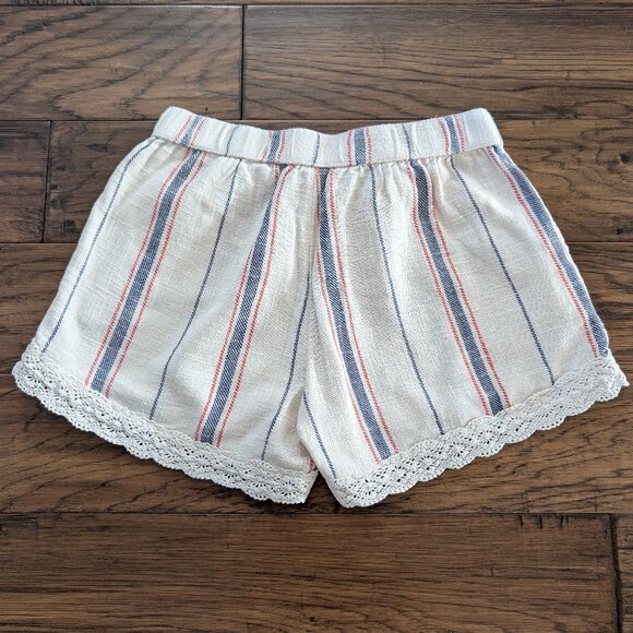 aerie boho shorts crochet lace trim cream striped size XS - Picture 11 of 15